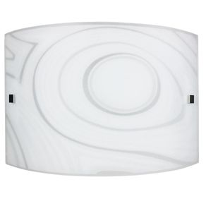 Image of Applique 1xE27 Finali Cromo Vetro Lastra Bianco Decorato Fantasi E-Energy Martina