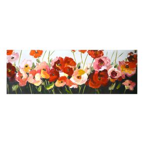 Image of Quadro dipinto fiori cm 50x150x4