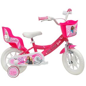 Image of Bicicletta per Bambina 12" 1 Freno Gomme in EVA Barbie Rosa