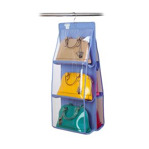Image of Organizer Portaborse 12 borse con gancio da armadio o porta Blu