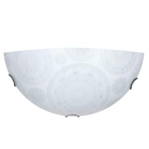 Image of Applique 1xE27 Ganci Cromo Vetro Lastra Bianco Decorato Ruote E-Energy Tosca