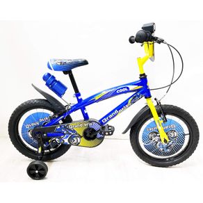 Image of Bicicletta per Bambino 12" 2 Freni con Borraccia e Scudetto Frontale Blu
