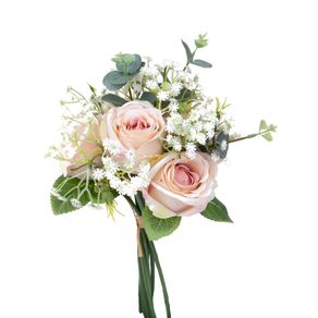 Image of Set 3 Bouquet Artificiali Rose Gypsophila 32 cm