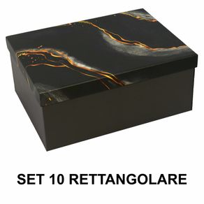 Image of Set 10 Scatole cartone effetto marmo nerorettangolare