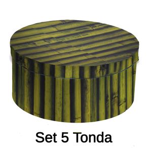 Image of Set 5 Scatole cartone bambù tondo