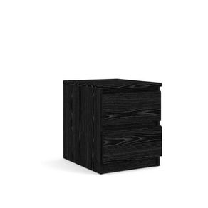 Image of Comodino a due cassetti colore nero cm 40 x 49 x 50