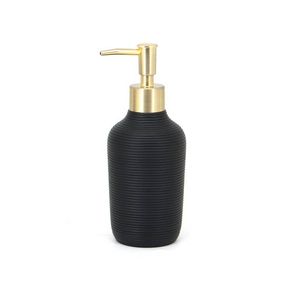 Image of Dispenser nero e oro in poliresina - Serie Elegant