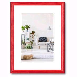 Image of Cornice Foto Portafoto da tavolo da muro COLORS legno di Pino Colore ROSSO 13x18 cm