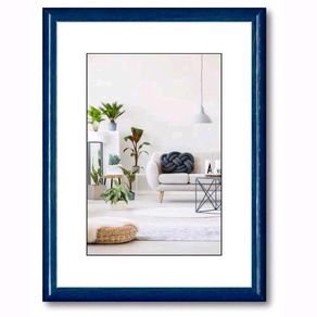 Image of Cornice Foto Portafoto da tavolo da muro COLORS legno di Pino Colore BLU 13x18 cm