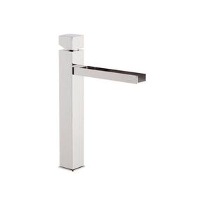 Image of Miscelatore lavabo alto ideale per lavabo a bacinella da appoggio, dotato di bocca a cascata serie cube waterfall