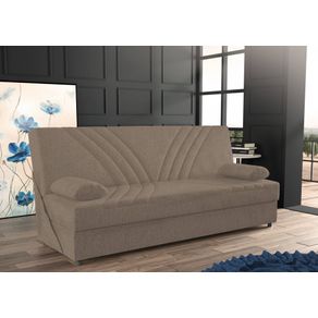 Image of Divano letto ramon divano letto contenitore a 3 posti con 2 cuscini inclusi sofà da soggiorno in tessuto imbottito