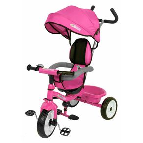 Image of Triciclo a Spinta Seggiolino Reversibile per Bambini Miller Colibrino Rosa
