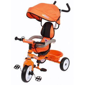 Image of Triciclo a Spinta Seggiolino Reversibile per Bambini Miller Colibrino Arancione