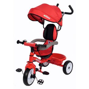 Image of Triciclo a Spinta Seggiolino Reversibile per Bambini Miller Colibrino Rosso