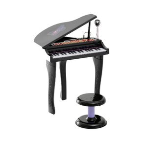 Image of Mini Pianoforte Giocattolo per Bambini con Microfono e Sgabello Nero