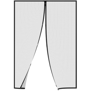 Image of Zanzariera magnetica a tenda 100X220 cm per porte NERA riducibile con calamita