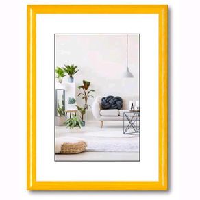 Image of Cornice Foto Portafoto da tavolo da muro COLORS legno di Pino Colore GIALLO 13x18 cm