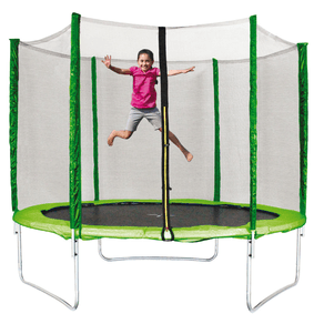 Image of Tappeto elastico con rete di sicurezza Trampolino gioco bambini 150 Kg da giardino