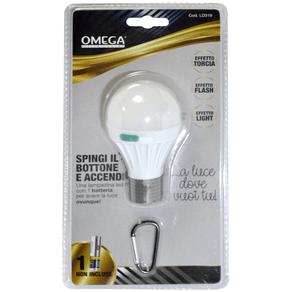 Image of Omega Torcia LED lampada 0.5 W a batteria portatile con 3 funzioni LD319