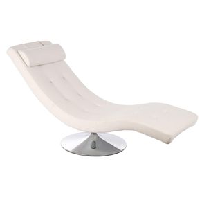 Image of Poltrona Chaise Longue 180x60x90 cm in Similpelle Sleeper Bianca