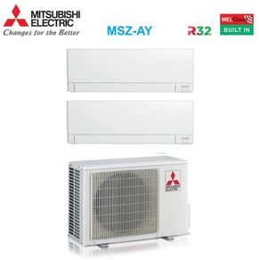 Image of Climatizzatore Condizionatore Mitsubishi Electric Dual Split Inverter Linea Plus serie MSZ-AY 12+12 con MXZ-2F53VF R-32 Wi-Fi Integrato 12000+12000