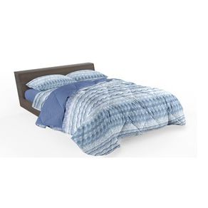 Image of Completo letto cotone 1 piazza e mezza tortuga stampa rotativa blu