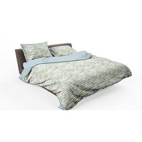 Image of Completo letto cotone shoreline 1 piazza e mezza stampa rotativa blu