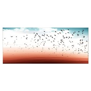Image of Stampa su Tela Uccelli 1, Arancione, Poliestere, L100xP3xA70 cm, EPIKASA