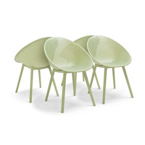Image of Cuba - Set di 4 sedie in PP verde stile moderno per interni di design verde
