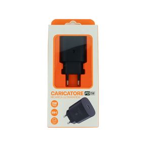 Image of Caricatore USB C 25W Nero Caricabatterie PD Ricarica Ultra Rapida 5V 3A 9V 2,77A