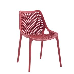Image of set da 4, sedia braga plus polipropilene rosso acero