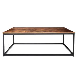 Image of Tavolino da salotto in stile industrial tavolino da caffè in acciaio e legno design moderno