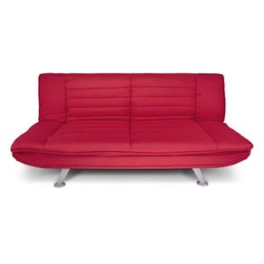 Image of Divano letto clic clac in tessuto rosso, divano 3 posti mod. Iris DL-IR02FBC