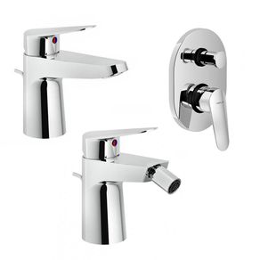 Image of Set miscelatori lavabo bidet e doccia con deviatore Nobili Hof cromati a risparmio idrico