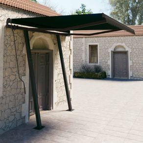 Image of Tenda da Sole Retrattile Manuale con Pali 3x2,5 m Antracite