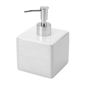 Image of Dispenser Sapone in Ceramica Lucida Bianco a forma di Cubo