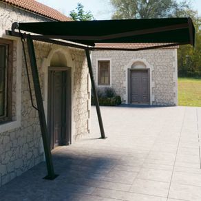 Image of Tenda da Sole Retrattile Manuale con Pali 4x3 m Antracite