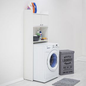 Image of Mobile sopra lavatrice in pvc bianco in kit di montaggio