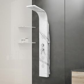 Image of Colonna doccia idromassaggio in acciaio inox con 4 funzioni marmo