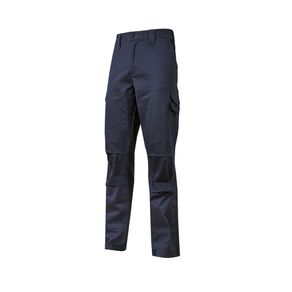 Image of Guapo-Pantaloni Professionale Da Lavoro In Cotone Elasticizzato, Triple Cuciture E Tasche Multifunzionali Colore Blu-U-Power-Taglia Xxxl
