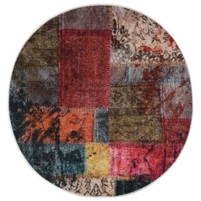 Image of Tappeto Lavabile Patchwork φ120 cm Multicolore Antiscivolo 337969