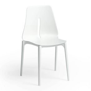 Image of Sedia polipropilene bianco Oblong - Sedia Oblong set 4 sedie in polipropilene colore bianco