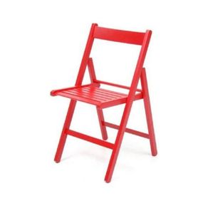 Image of Sedia pieghevole 4 pezzi in legno Penelope colore rosso - Penelope set 4 sedie pieghevoli in legno colore rosso