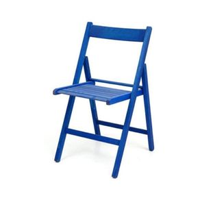 Image of Sedia pieghevole 4 pezzi in legno Penelope colore blu - Penelope set 4 sedie pieghevoli in legno colore blu
