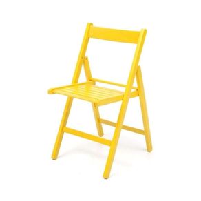 Image of Sedia pieghevole 4 Pezzi in legno Penelope giallo - Penelope set 4 sedie pieghevole in legno colore giallo