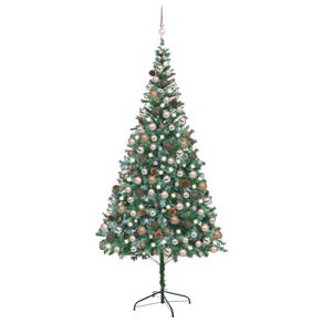 Image of Albero di Natale Artificiale con Set Palline LED e Pigne 210 cm 3077615