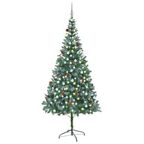 Image of Albero di Natale Artificiale con Set Palline LED e Pigne 210 cm 3077701