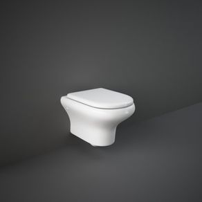 Image of Vaso WC Sospeso Rak Compact Rimless In Ceramica Attacco 230 con Scarico a Parete Sedile per Vaso Rak Compact Originale