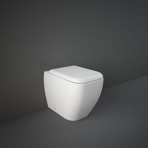 Image of Vaso WC a Pavimento Filo Parete Rak Metropolitan In Ceramica Sedile con Coperchio Flat Metropolitan Originale