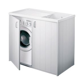 Image of Negrari mobile coprilavatrice e lavatoio in pvc reversibile bianco 109x60xh92 cm
